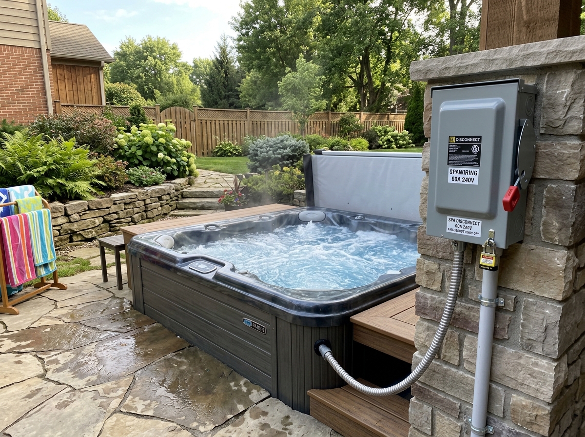 Outdoor GFCI electrical disconnect box for hot tub in Ajax by SMM Electric